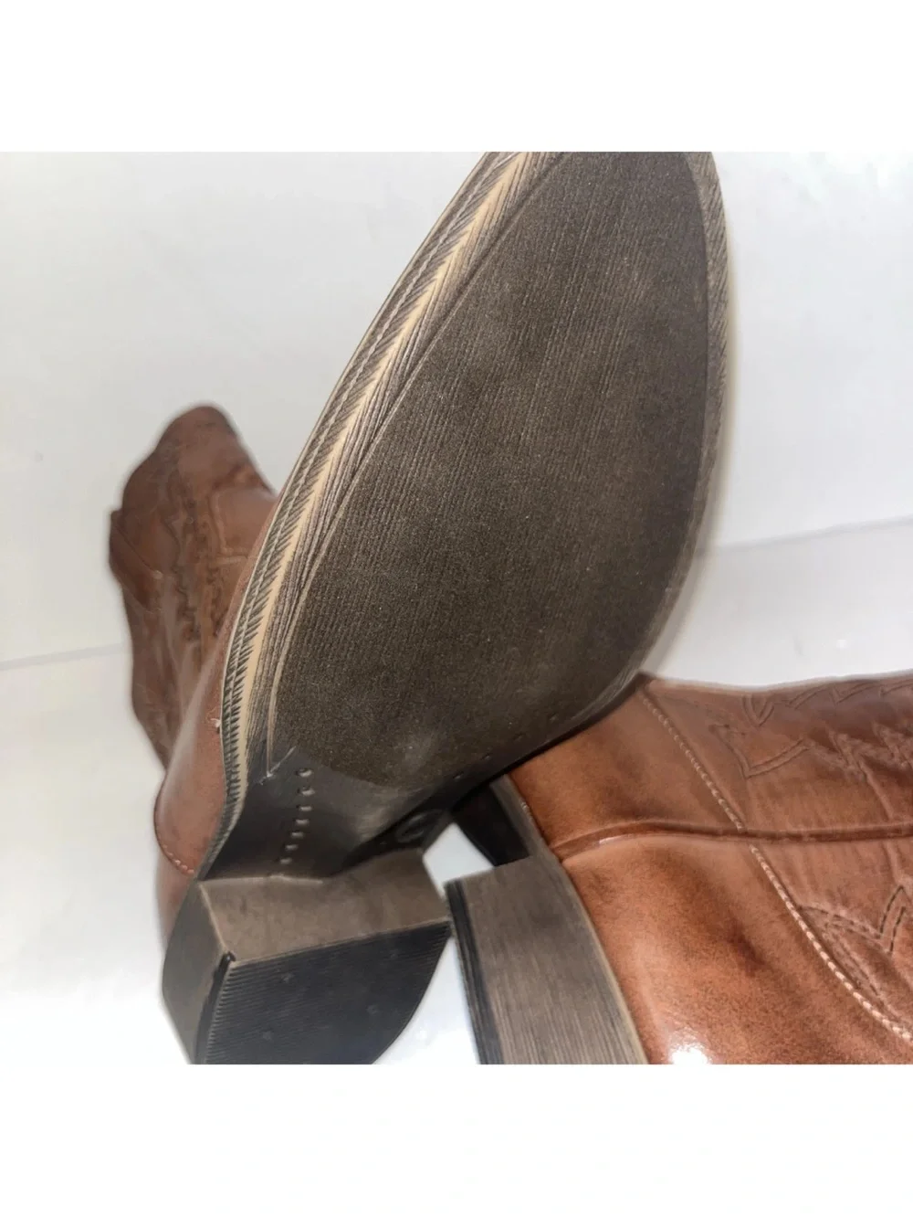 Classic Brown Leather Western Low Cut Boots